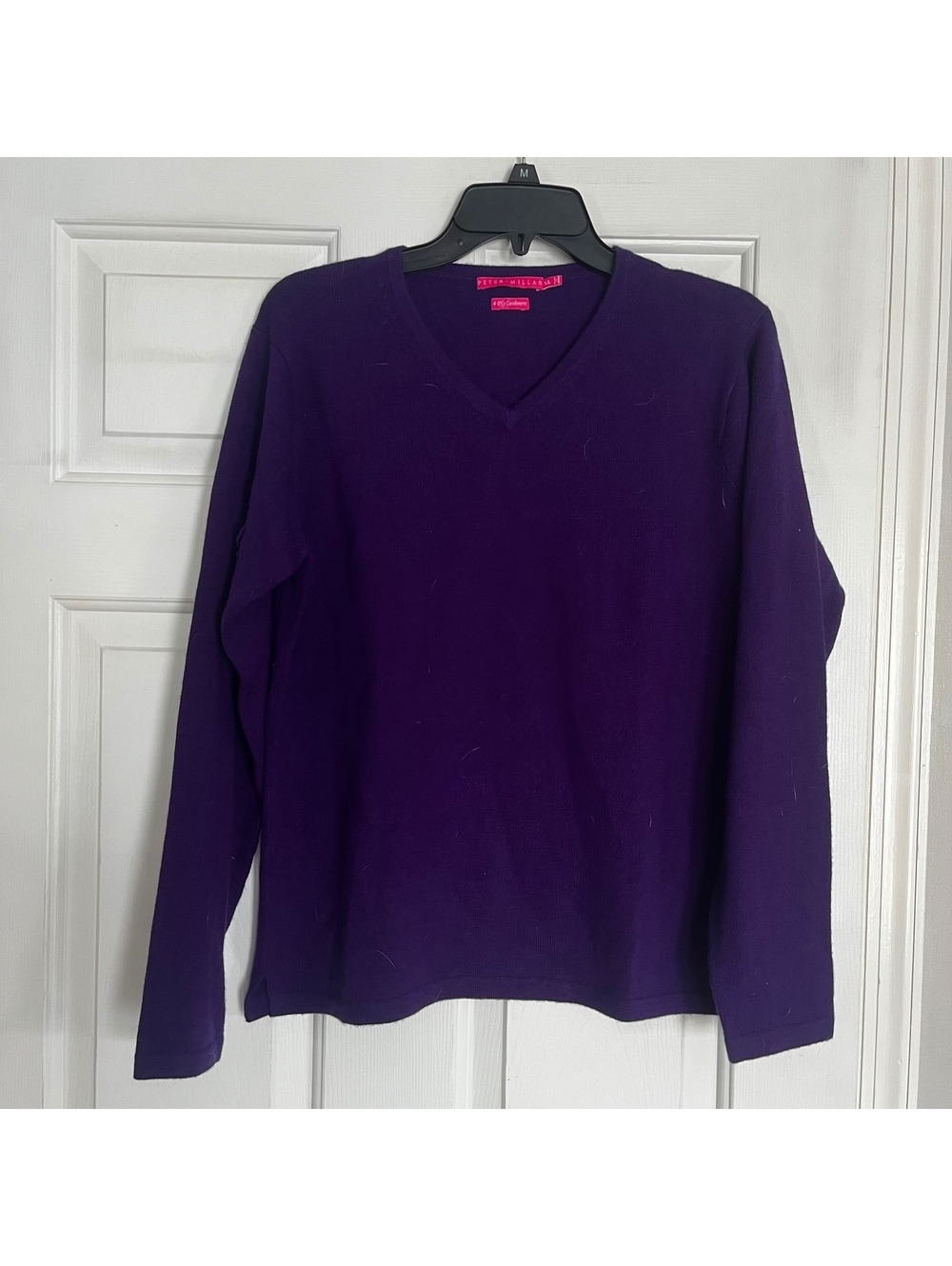 Peter Millar Purple Cashmere V-Neck Sweater XL
